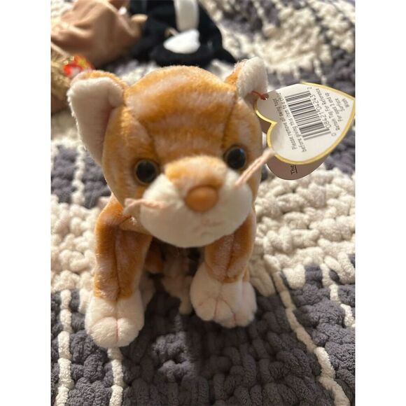 Ty Beanie Baby Amber the Cat 1999 with Hang Tag Orange Plush Toy - Picture 8 of 8